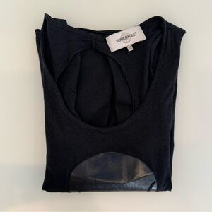 Soul cycle skull loose workout top-worn over a sports bra or tank top OS-black
